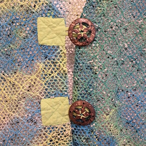 KAKTUS Green Open Knit Cardigan Fisherman Laggenlook Lagom Womens S - Picture 2 of 12